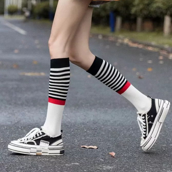 Knee High Striped Stockings Autumn Winter Fashion Socks Wholesale